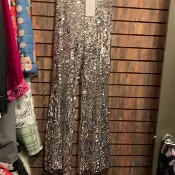 zara sequin flares